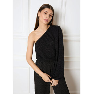 REFINED DEPARTMENT One Shoulder Cleo Top Black