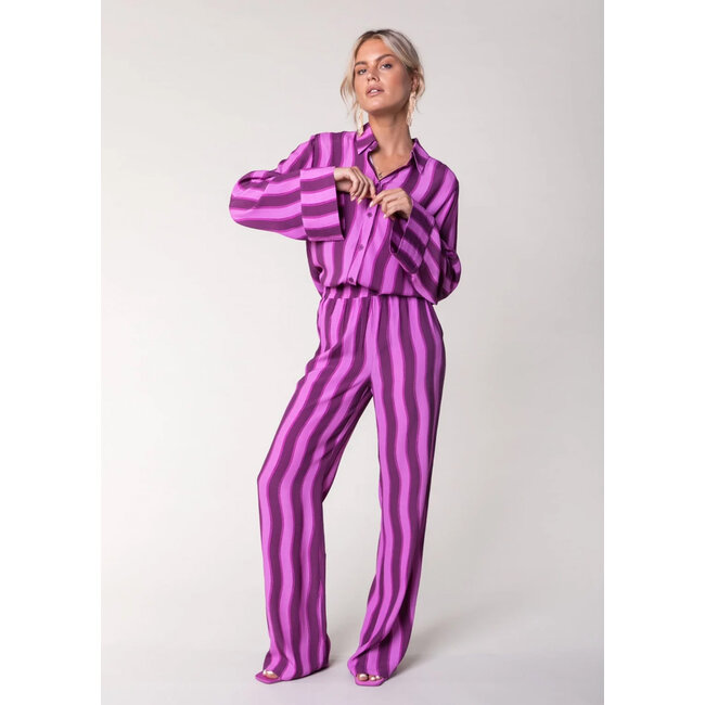 COLOURFUL REBEL Melody Stripes Straight Pants | Purple
