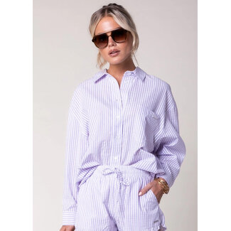 COLOURFUL REBEL Vicky Striped Blouse | Pastel Lilac