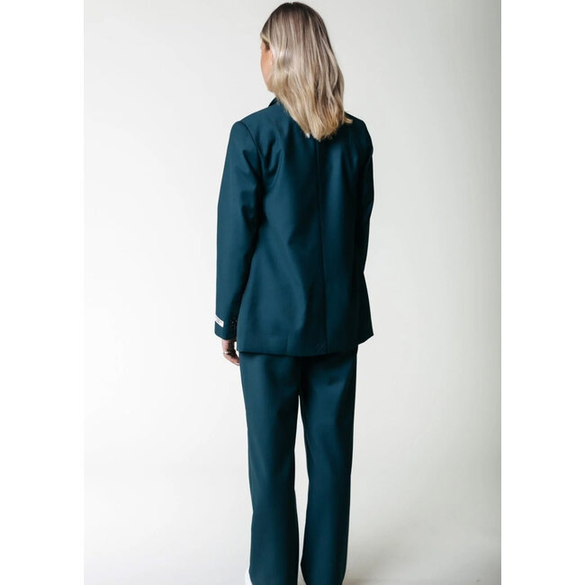 COLOURFUL REBEL Rikki Uni Double Breasted Blazer Pine Green