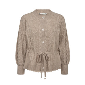 CO'COUTURE Row cable Tie Cardigan Bone