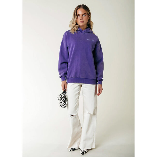 COLOURFUL REBEL Concert Acid Wash Clean Hoodie Liberty Purple