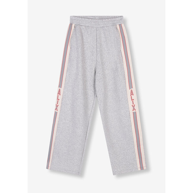 ALIX THE LABEL Side Tape Wide Leg Sweat Pants Soft Grey Melange