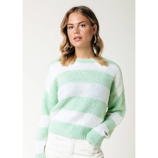 COLOURFUL REBEL Olivia Stripe Crewneck Knitted Sweater