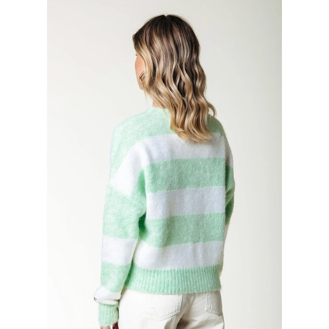 COLOURFUL REBEL Olivia Stripe Crewneck Knitted Sweater