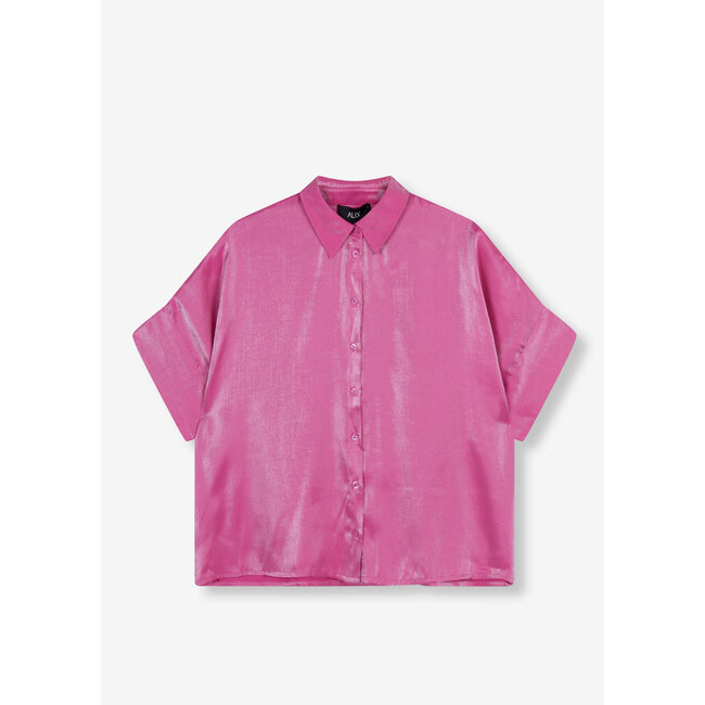 ALIX THE LABEL Woven Shine Boxy Blouse Bright Pink