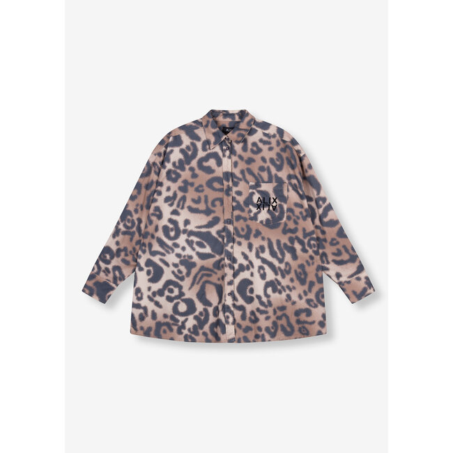 ALIX THE LABEL Woven Oversized Jaguar Blouse