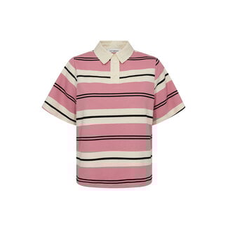 CO'COUTURE Whitney Stripe Polo Tee Candyfloss