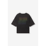 ALIX THE LABEL Knitted Print T-shirt Charcoal Grey