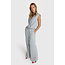 ALIX THE LABEL Woven Pinstripe Waistcoat Light Grey