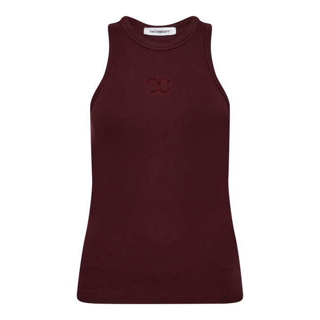 CO'COUTURE Sahara Embroidery Tank Top Winered