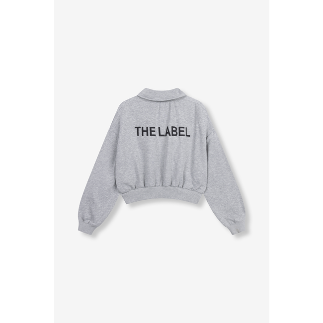 ALIX THE LABEL Knitted Polo Sweater Soft Grey