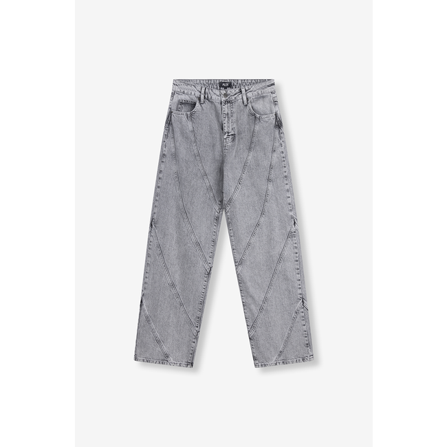 ALIX THE LABEL Cutseams Denim Pants Grey Washed