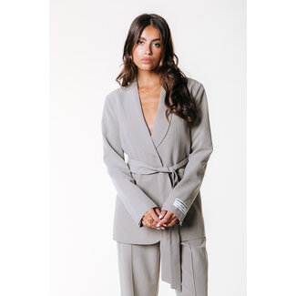 COLOURFUL REBEL Izzy Belted Pinstripe Blazer