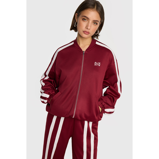ALIX THE LABEL Knitted Trainings Sweat Jacket Bordeaux