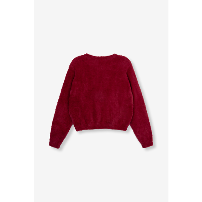 ALIX THE LABEL Knitted Mohair Pullover Bordeaux