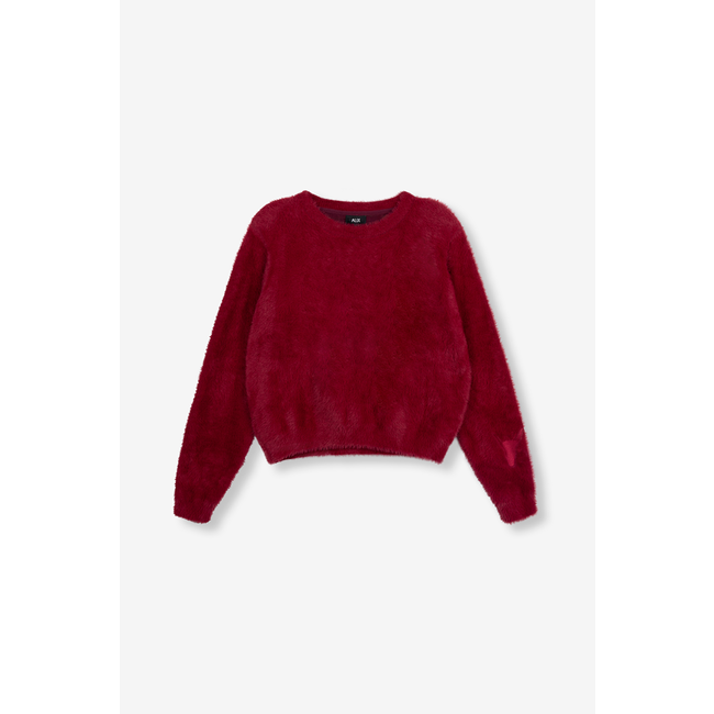 ALIX THE LABEL Knitted Mohair Pullover Bordeaux