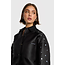 ALIX THE LABEL Woven Studs Cropped Blouse Black