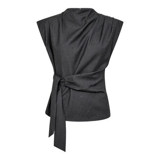 CO'COUTURE Saga Pleat Top Mid Grey