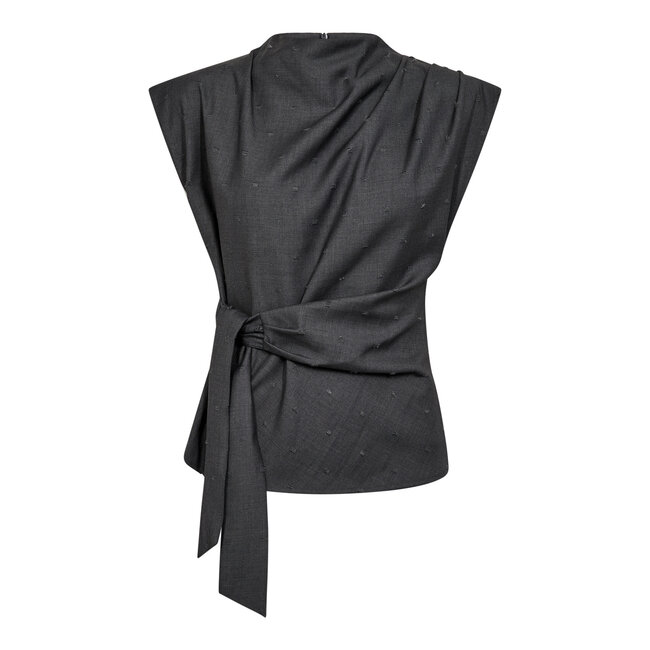 CO'COUTURE Saga Pleat Top Mid Grey