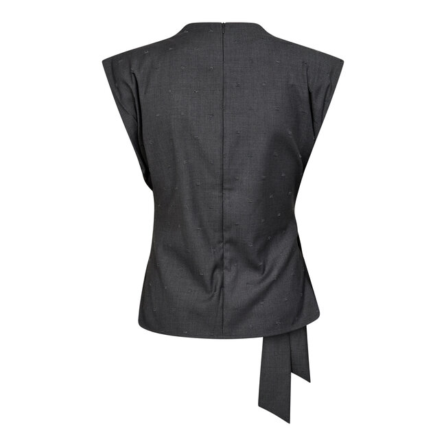 CO'COUTURE Saga Pleat Top Mid Grey