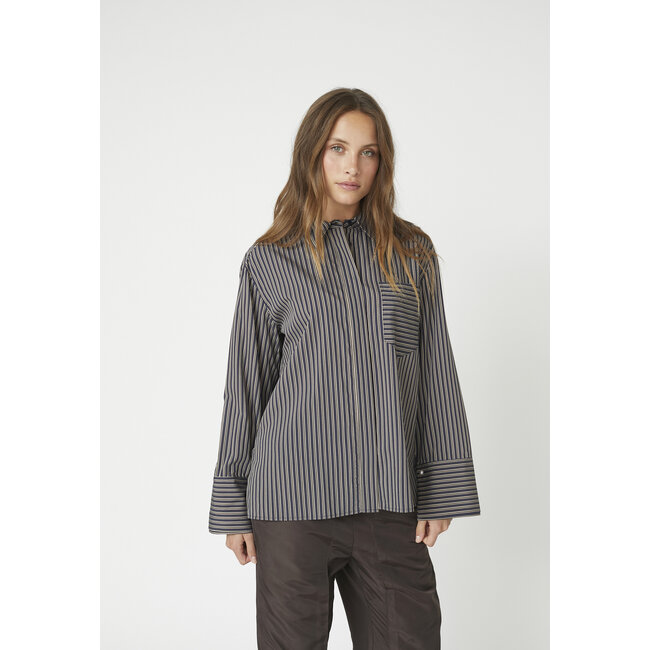 CO'COUTURE Fina Stripe Shirt Black