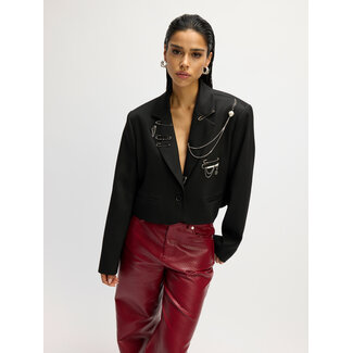 REFINED DEPARTMENT Cropped Blazer Niv Black