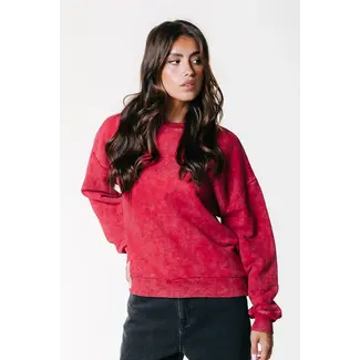 COLOURFUL REBEL Rebel Braid Acid Wash Dropped Shoulder Sweat