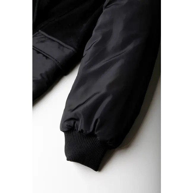 COLOURFUL REBEL Ada Contrast Wool long Coat Black