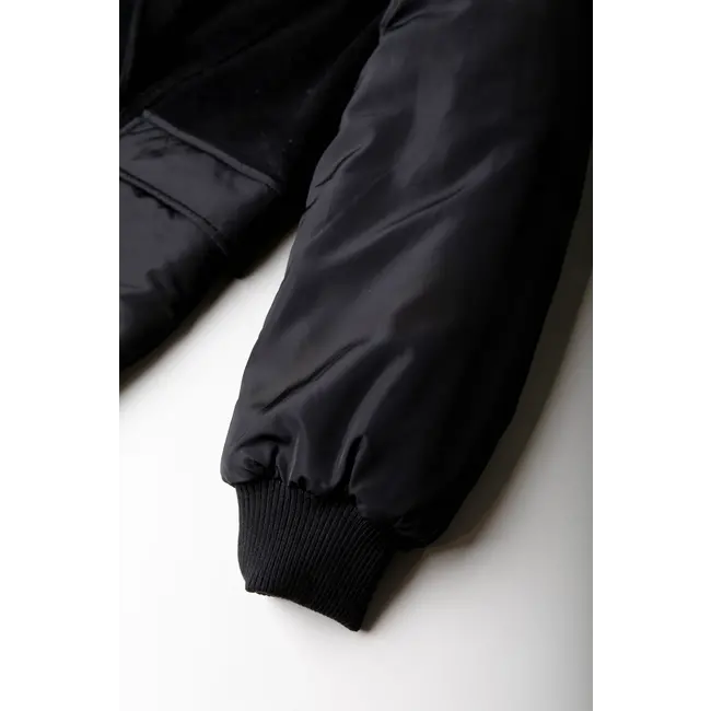 COLOURFUL REBEL Ada Contrast Wool long Coat Black