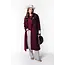 COLOURFUL REBEL Zania Double Breasted Wool Long Coat Burgundy