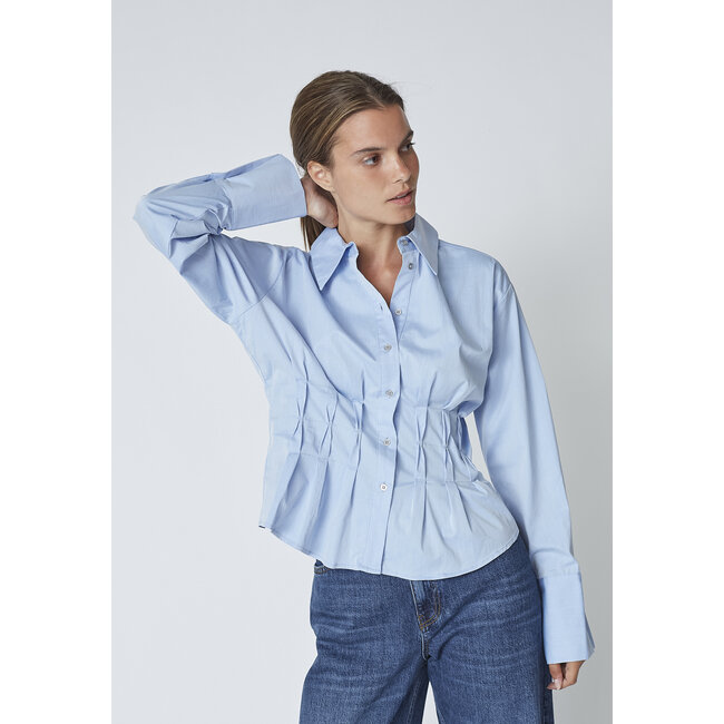 CO'COUTURE Poppy Pleat Waist Shirt Pale Blue