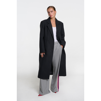 ALIX THE LABEL Ladies Woven Long Coat black