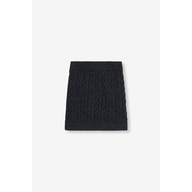 ALIX THE LABEL Knitted Cable Skirt Antracite Melange