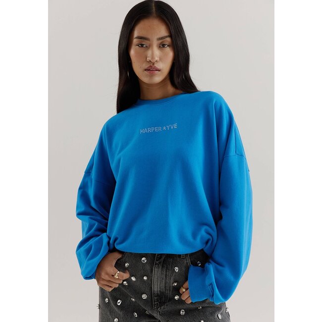 HARPER & YVE Rhinestone Sweater Vintage Blue