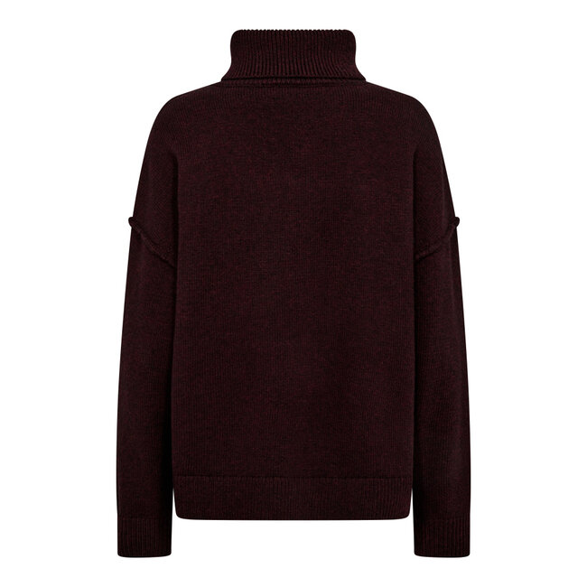 CO'COUTURE Maja Slit Roll Neck Winered