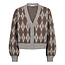 CO'COUTURE Row Check Cardigan Walnut