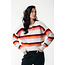 COLOURFUL REBEL Olivia Multi Stripe Crewnack Sweater