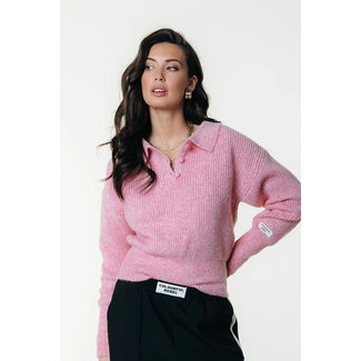 COLOURFUL REBEL Yfke Button Knitted Sweater Coral