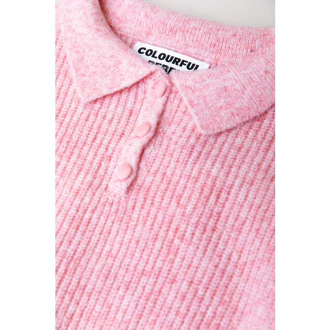 COLOURFUL REBEL Yfke Button Knitted Sweater Coral