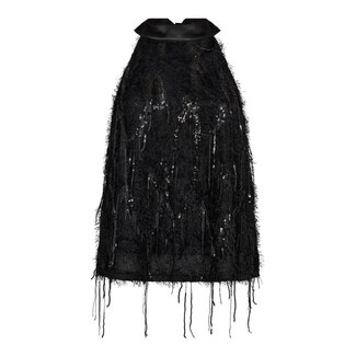 CO'COUTURE Silla Sequin Halter Top Black