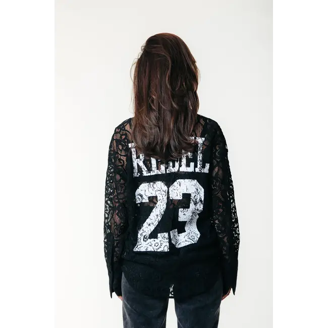 COLOURFUL REBEL Talia Rebel Lace Blouse Black
