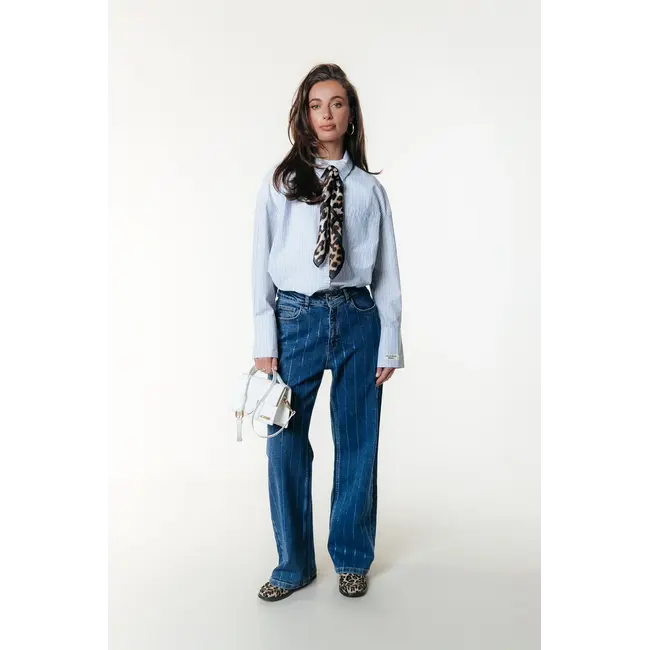 COLOURFUL REBEL Talia Rhinestone Stripe Blouse