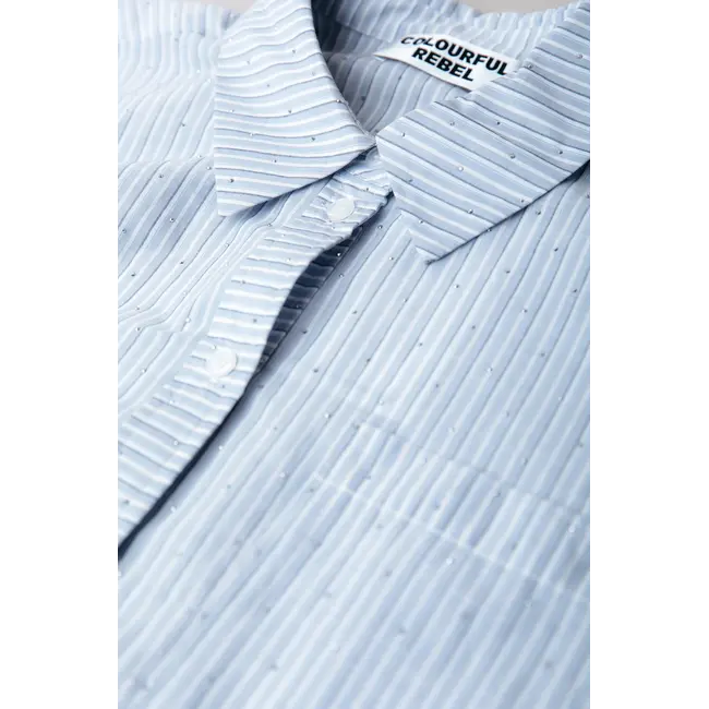 COLOURFUL REBEL Talia Rhinestone Stripe Blouse