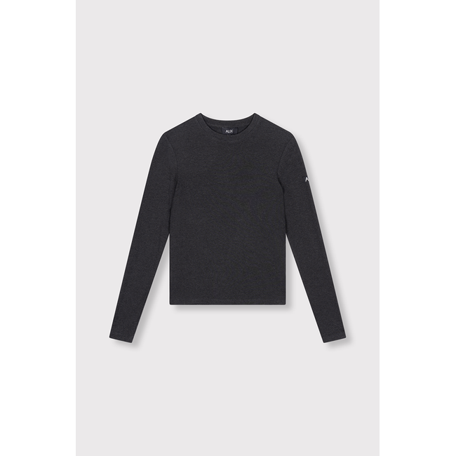 ALIX THE LABEL Knitted Longsleeve Top Antracite Melange