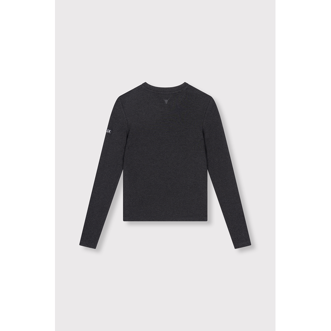 ALIX THE LABEL Knitted Longsleeve Top Antracite Melange