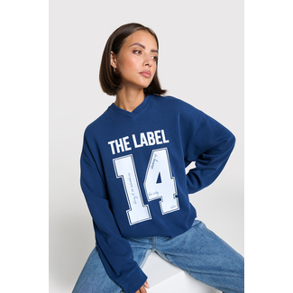ALIX THE LABEL Knitted Sports Sweater Navy