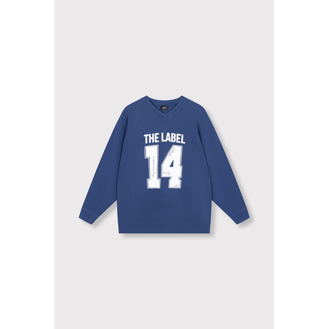 ALIX THE LABEL Knitted Sports Sweater Navy