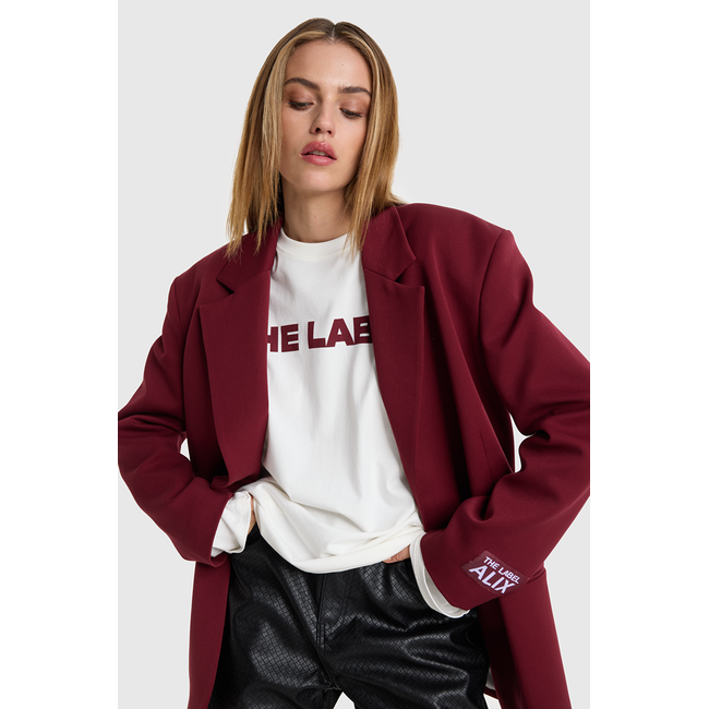 ALIX THE LABEL Oversized Blazer Bordeaux