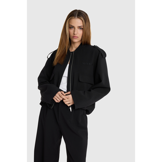 ALIX THE LABEL Woven Balloon Jacket Black